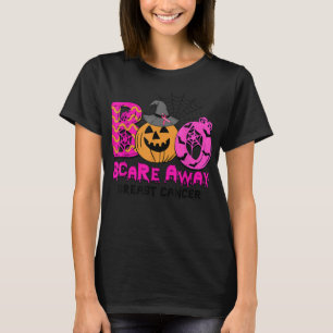 Boo Breast Cancer Pink Ribbon Funny Halloween Pump T-Shirt