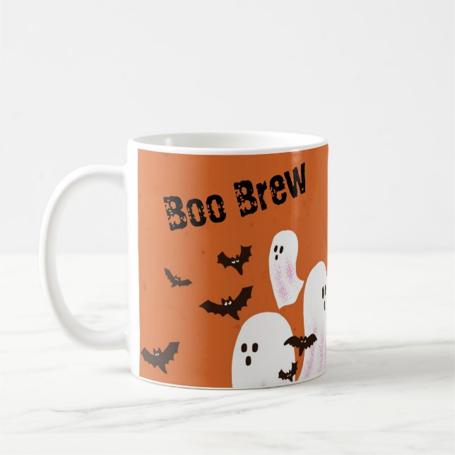 Boo Brew Ghost Halloween Coffee Mug (Left)