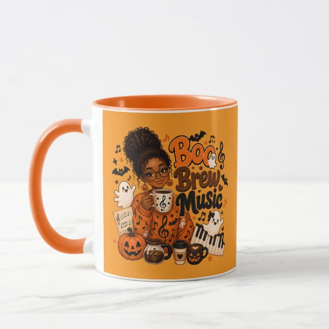 Boo Brew Music Two-Tone Halloween Mug (Left)