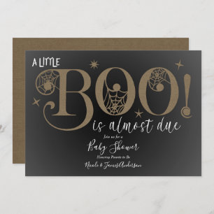 BOO Brown Rustic Elegant Baby Shower Invitation
