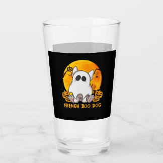 Boo Bulldog with Pumpkin Spider and Moon Glass
