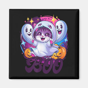 Boo cat ghost magnet