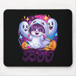 Boo cat ghost mouse mat