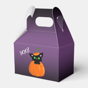 BOO! Cat in a Pumpkin Halloween Favour Box
