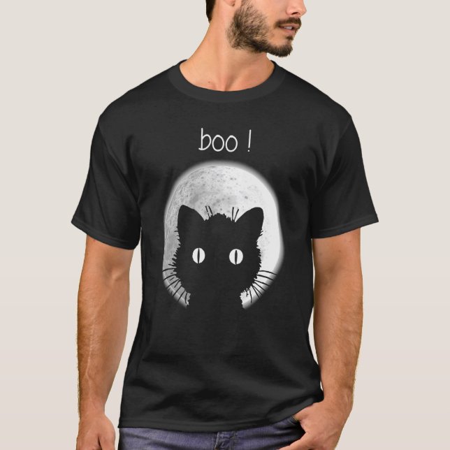Boo cat under the moon T-Shirt (Front)