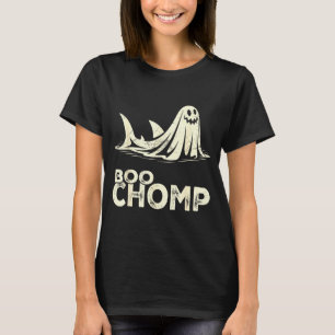 Boo chomp – funny ghost shark halloween retro  T-Shirt