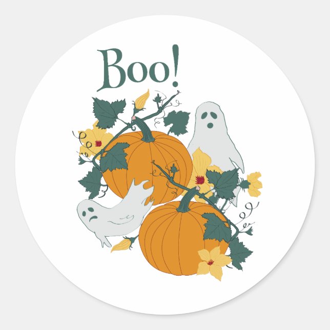 Boo! Classic Round Sticker (Front)