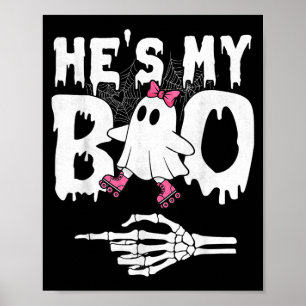 Boo couple matching ghost halloween roller skate poster