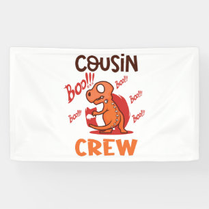 Boo Cousin Crew Halloween Dinosaur Spooky Costume Banner