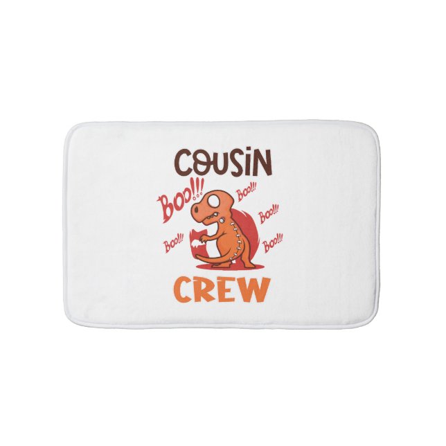 Boo Cousin Crew Halloween Dinosaur Spooky Costume Bath Mat (Front)