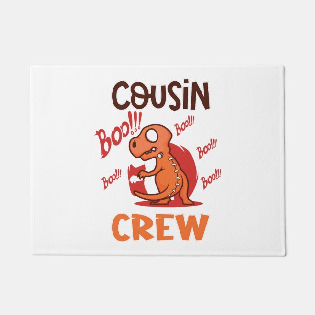 Boo Cousin Crew Halloween Dinosaur Spooky Costume Doormat (Front)