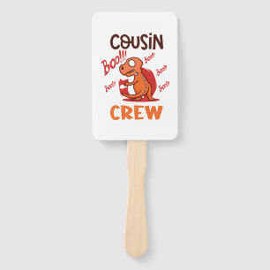 Boo Cousin Crew Halloween Dinosaur Spooky Costume Hand Fan