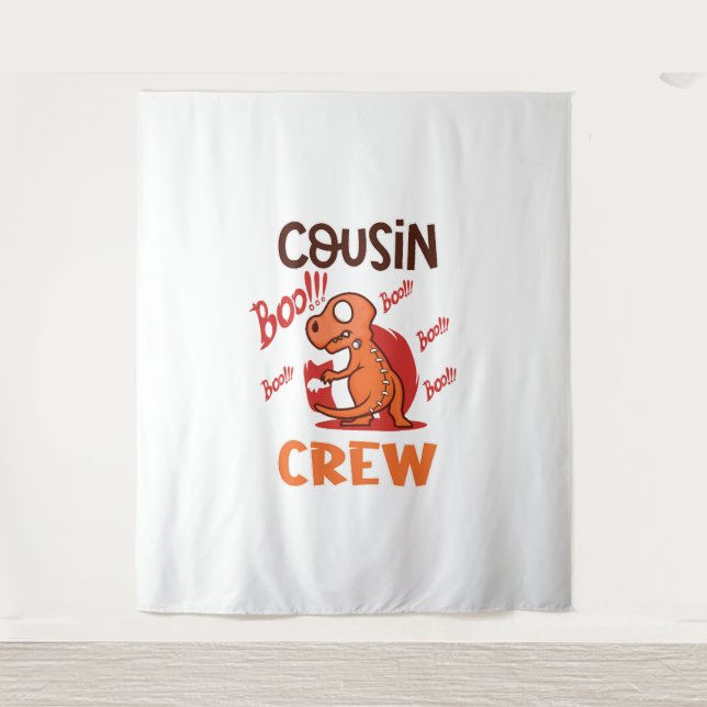 Boo Cousin Crew Halloween Dinosaur Spooky Costume Tapestry (Front)