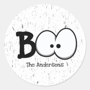 Boo Crazy Eyes Halloween Classic Round Sticker