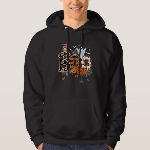 Boo Creepy Owl Pumpkin Ghost Halloween Costume Hoodie