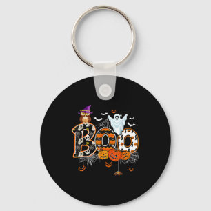 Boo Creepy Owl Pumpkin Ghost Halloween Men Women K Key Ring
