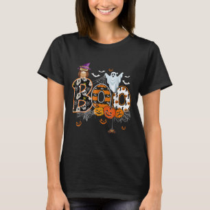Boo Creepy Owl Pumpkin Ghost Halloween Men Women K T-Shirt