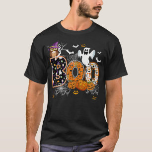 Boo Creepy Owl Witch Pumpkin Ghost Halloween Men W T-Shirt