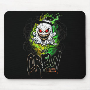 Boo crew black ghost halloween ghost ghost apparel mouse mat