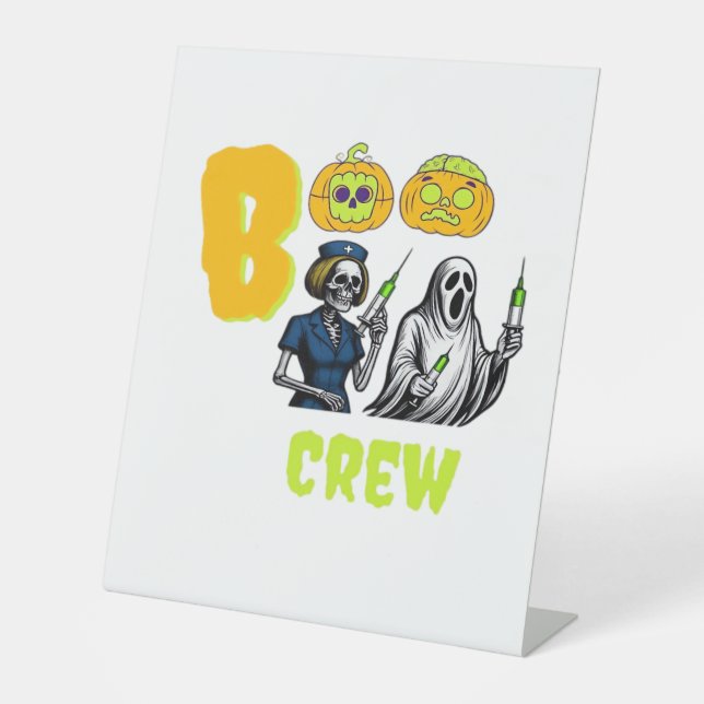 Boo Crew Classic T-Shirt Pedestal Sign (Front)