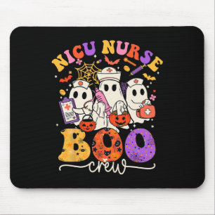 Boo Crew Costume Funny Nurse Ghost Halloween Mouse Mat