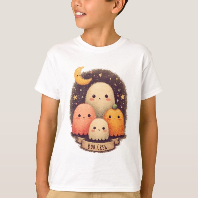 Boo Crew Cute Ghost Family Halloween T-Shirt (Front)
