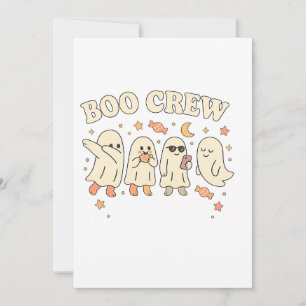 Boo Crew Cute Ghost Halloween Party 2026 Invitation