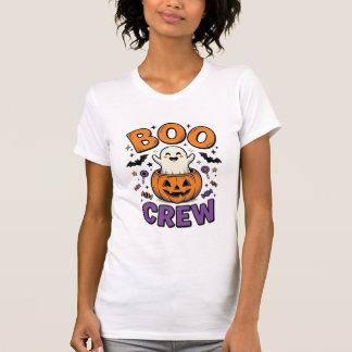 Boo Crew Cute Ghost Pumpkin Halloween Shirt Design