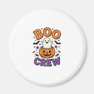 Boo Crew Cute Ghost Pumpkin Halloween Shirt Design Magnet