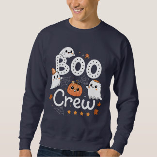 Boo Crew Cute Halloween Ghosts and Pumpkin Sweatshirt