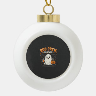 Boo Crew Forever Halloween Ghost Design_1 Ceramic Ball Christmas Ornament