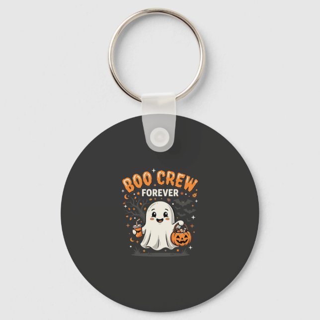 Boo Crew Forever Halloween Ghost Design_1 Key Ring (Front)