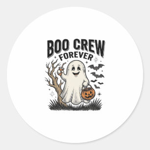 Boo Crew Forever Vintage Ghost Halloween Shirt Des Classic Round Sticker