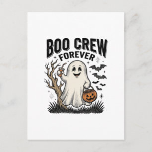Boo Crew Forever Vintage Ghost Halloween Shirt Des Postcard