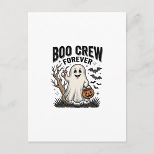 Boo Crew Forever Vintage Ghost Halloween Shirt Des Postcard
