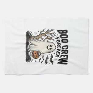 Boo Crew Forever Vintage Ghost Halloween Shirt Des Tea Towel