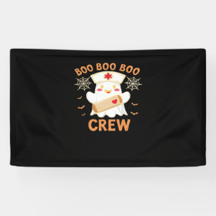 Boo Crew Funny Ghost Spooky Halloween Nurse T-Shir Banner