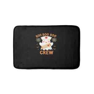 Boo Crew Funny Ghost Spooky Halloween Nurse T-Shir Bath Mat