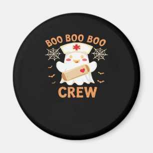 Boo Crew Funny Ghost Spooky Halloween Nurse T-Shir Magnet