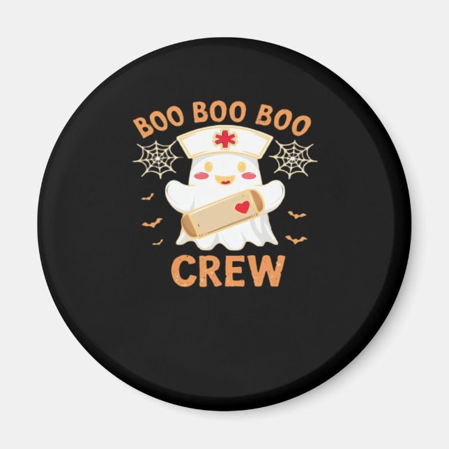 Boo Crew Funny Ghost Spooky Halloween Nurse T-Shir Magnet (Front)
