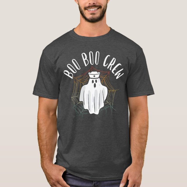 Boo Crew Funny Halloween Nurse Spooky Trick Or Tre T-Shirt (Front)