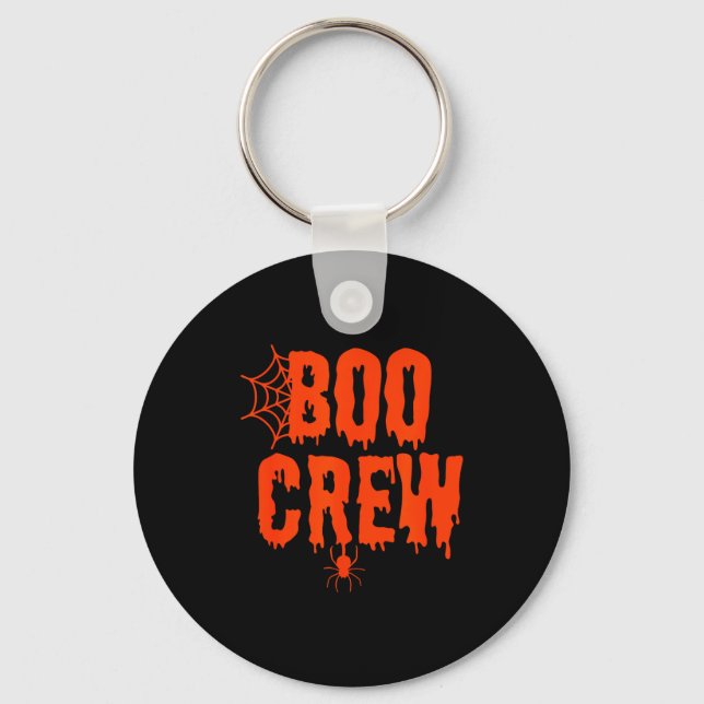 Boo Crew Funny Halloween Shirt For Group Costume F Key Ring (Front)
