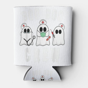 Boo Crew Funny Nurse Halloween Ghost Costume Can Cooler