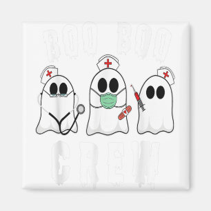 Boo Crew Funny Nurse Halloween Ghost Costume Magnet