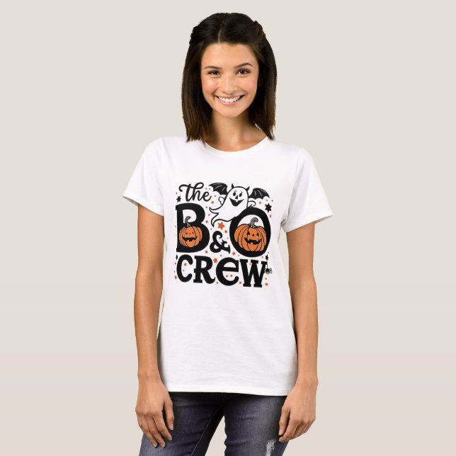Boo Crew Ghost Halloween Shirt - Funny & Cute (Front Full)