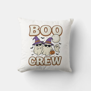 Boo Crew Ghost Halloween Vintage Vector Design_1 Cushion