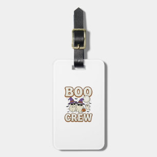 Boo Crew Ghost Halloween Vintage Vector Design_1 Luggage Tag