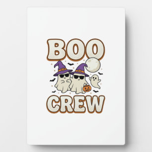 Boo Crew Ghost Halloween Vintage Vector Design_1 Plaque