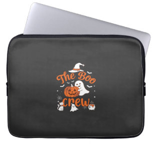 Boo Crew Ghost Pumpkin White Cat Witch Hat Laptop Sleeve