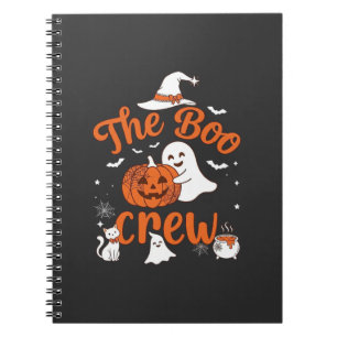 Boo Crew Ghost Pumpkin White Cat Witch Hat Notebook